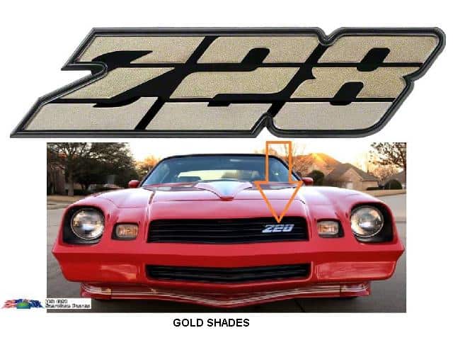 80-81 Camaro Grille Emblem Z28 - Gold Shades
